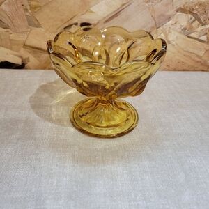 Vintage Amber Glass Compote